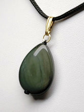 Load image into Gallery viewer, Obsidian - Rainbow Therapeutic Pendant B