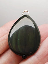 Load image into Gallery viewer, Obsidian - Rainbow Therapeutic Pendant C