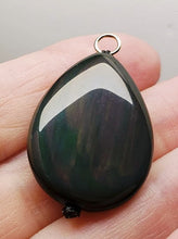 Load image into Gallery viewer, Obsidian - Rainbow Therapeutic Pendant C