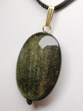 Load image into Gallery viewer, Obsidian - Golden Sheen Therapeutic Pendant D