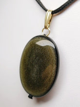 Load image into Gallery viewer, Obsidian - Golden Sheen Therapeutic Pendant E
