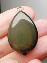 Load image into Gallery viewer, Obsidian - Rainbow Therapeutic Pendant E