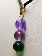 Load image into Gallery viewer, Green Violet Healing Flame Andara Crystal Pendant 10mm