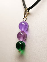 Load image into Gallery viewer, Green Violet Healing Flame Andara Crystal Pendant 10mm