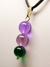 Load image into Gallery viewer, Green Violet Healing Flame Andara Crystal Pendant 12mm