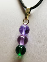 Load image into Gallery viewer, Green Violet Healing Flame Andara Crystal Pendant 8mm