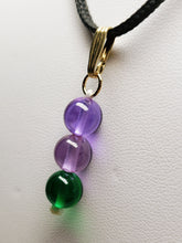 Load image into Gallery viewer, Green Violet Healing Flame Andara Crystal Pendant 8mm