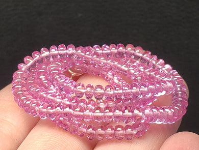 Pink Sapphire EO+ 3.5-4.5mm 17.5inch