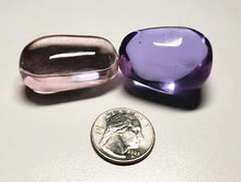Load image into Gallery viewer, Andara Crystal Tumbled Pair Pink Violet Healing Flame