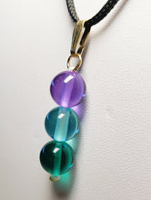 Load image into Gallery viewer, Teal Violet Healing Flame Andara Crystal Pendant 10mm
