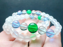 Load image into Gallery viewer, Green Violet Flame Andara Crystal Necklace 17inch