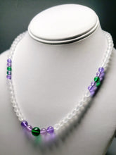 Load image into Gallery viewer, Green Violet Flame Andara Crystal Necklace 18.25inch
