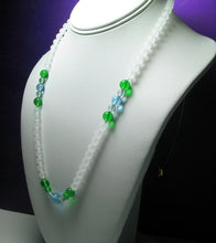 Load image into Gallery viewer, Green Violet Flame Andara Crystal Necklace 21inch