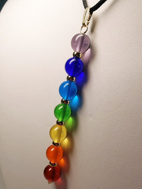 7 Chakra Rays Andara Crystal Pendant with gold (7 x 10mm)