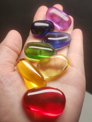Andara Crystal Tumbled Bundle chakra colors