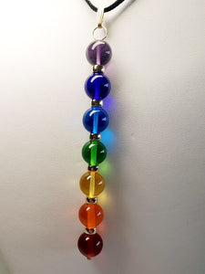 7 Chakra Rays Andara Crystal Pendant with gold (7 x 12mm)