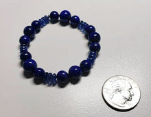 Load image into Gallery viewer, Thyroid Therapy Tool - Natural Lapis Lazuli with Kyanite
