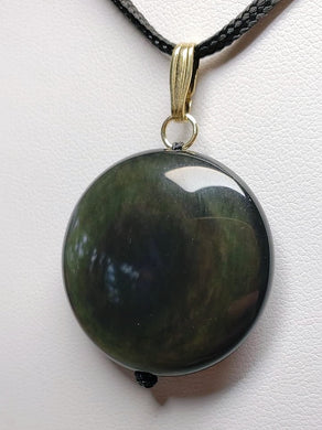 Obsidian - Rainbow Therapeutic Pendant E