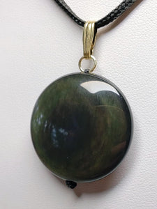 Obsidian - Rainbow Therapeutic Pendant E