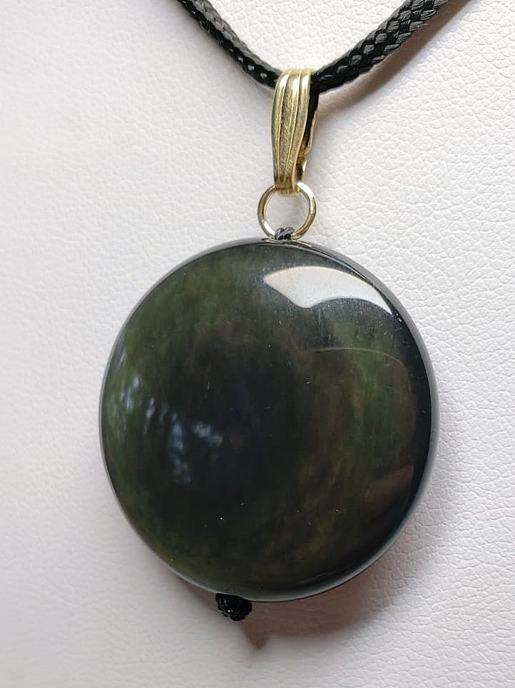Obsidian - Rainbow Therapeutic Pendant E