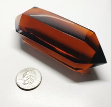 Load image into Gallery viewer, Amber Double Terminated Polished Andara Crystal Wand 250g