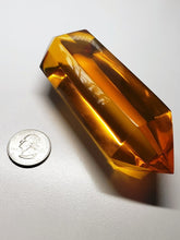 Load image into Gallery viewer, Amber - Light Double Terminated Polished Andara Crystal Wand 292g