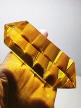 Load image into Gallery viewer, Yellow - Golden Double Terminated Polished Andara Crystal Wand 294g