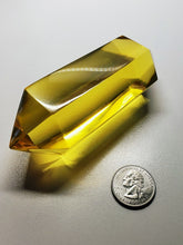 Load image into Gallery viewer, Yellow - Golden Double Terminated Polished Andara Crystal Wand 294g