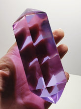 Load image into Gallery viewer, Violet (color change) Double Terminated Polished Andara Crystal Wand 328g