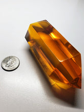 Load image into Gallery viewer, Amber - Light Double Terminated Polished Andara Crystal Wand 330g