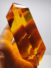 Load image into Gallery viewer, Amber - Light Double Terminated Polished Andara Crystal Wand 330g
