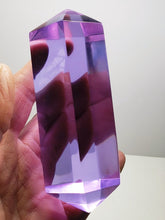Load image into Gallery viewer, Violet (color change) Double Terminated Polished Andara Crystal Wand 344g