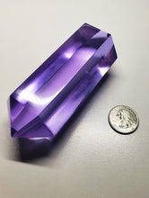 Load image into Gallery viewer, Violet (color change) Double Terminated Polished Andara Crystal Wand 344g