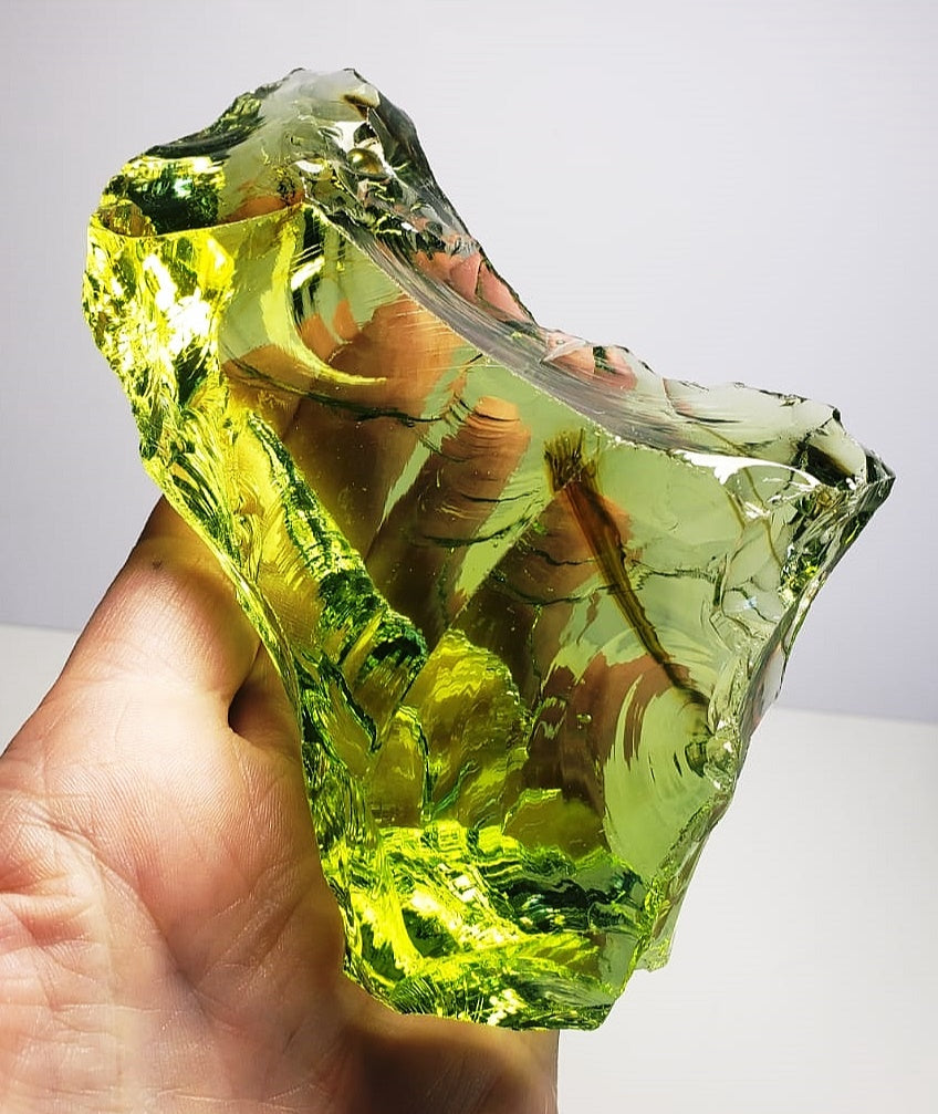 Green - Light Traditional Andara Crystal 418g