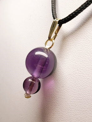 Purple Andara Crystal Pendant (1 x 8mm & 14mm)