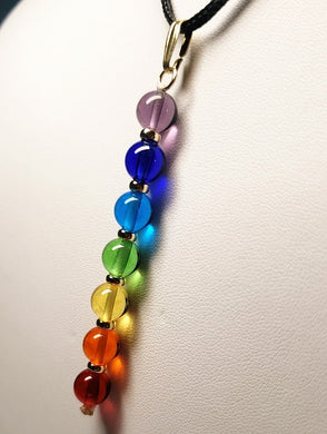 7 Chakra Rays Andara Crystal Pendant with gold (7 x 8mm)