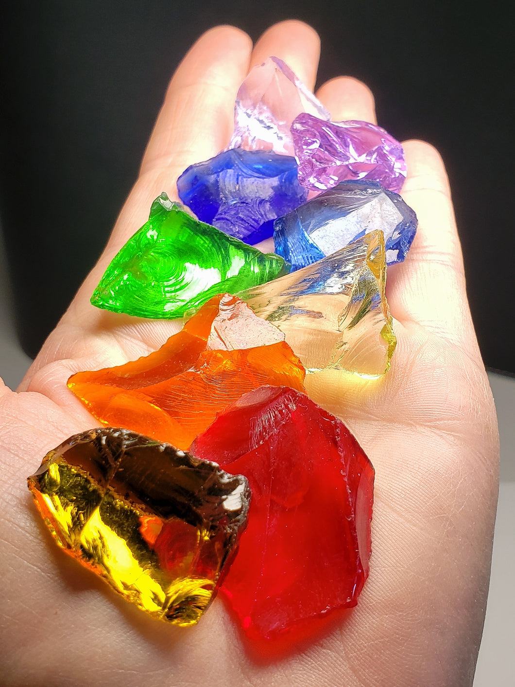 Chakra colors - 7 main + earth & soul star chakras Traditional Andara Crystals 70g