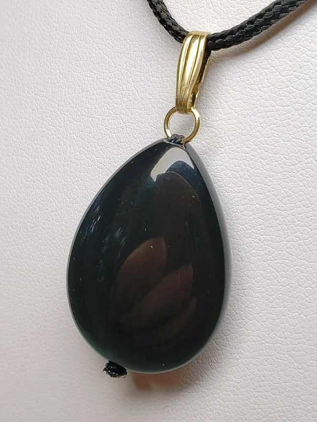 Obsidian - Rainbow Therapeutic Pendant C
