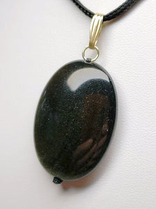 Obsidian - Golden Sheen Therapeutic Pendant D