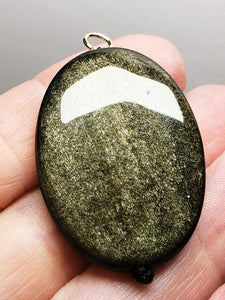 Obsidian - Golden Sheen Therapeutic Pendant D
