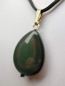 Obsidian - Rainbow Therapeutic Pendant E