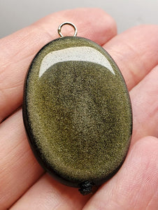 Obsidian - Golden Sheen Therapeutic Pendant E