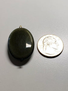 Obsidian - Golden Sheen Therapeutic Pendant E