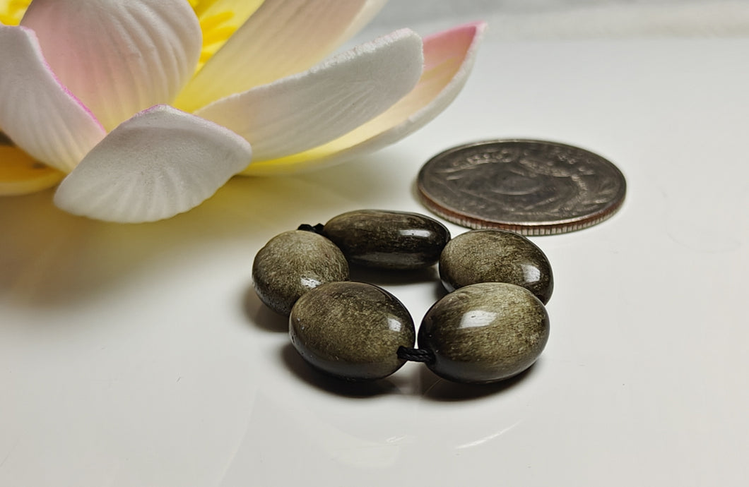 Obsidian - Golden Sheen Gem Healing Ring