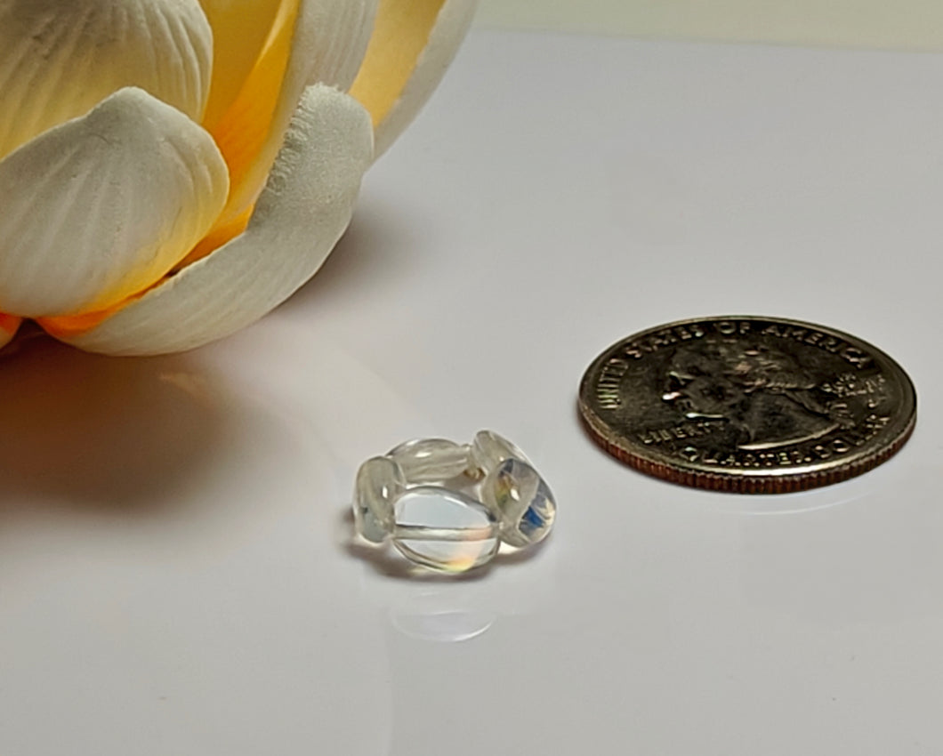 Moonstone - Madagascar Rainbow Flash Gem Healing Ring
