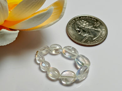 Moonstone - Madagascar Rainbow Flash Gem Healing Ring