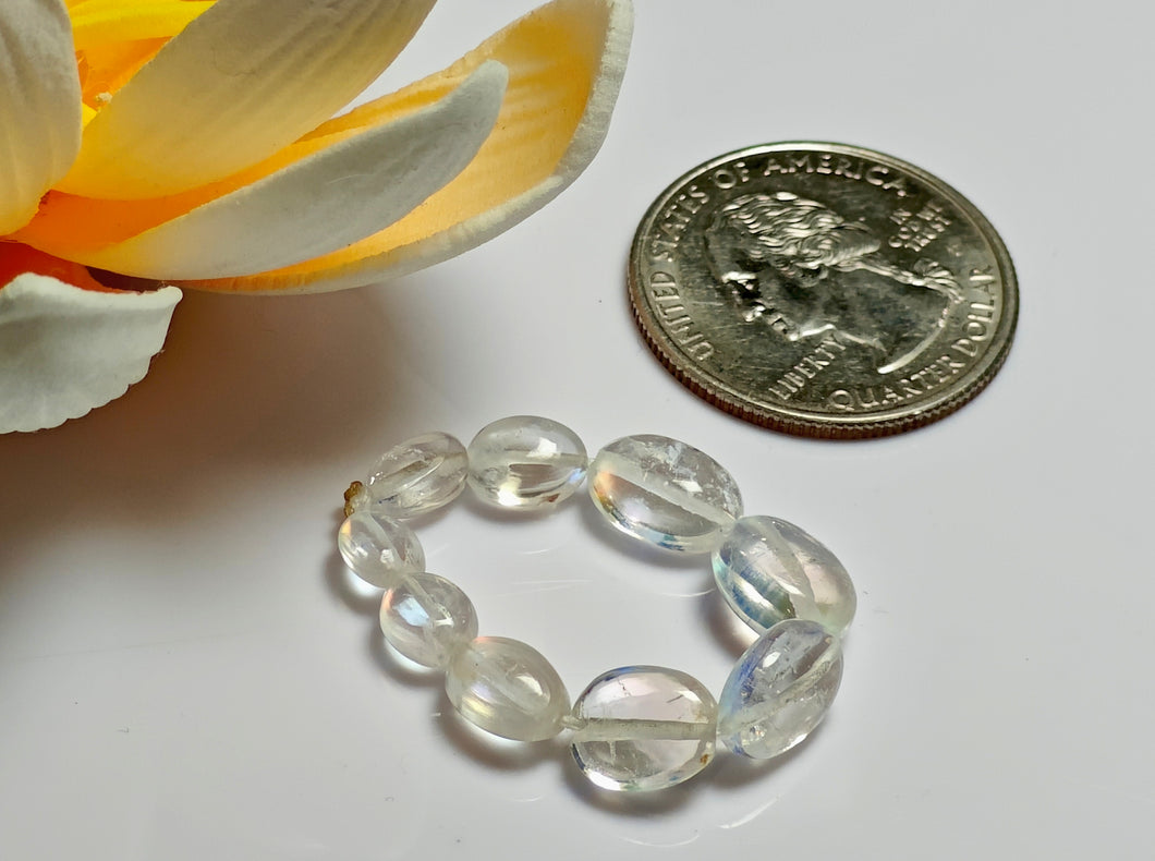 Moonstone - Madagascar Rainbow Flash Gem Healing Ring