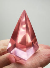 Load image into Gallery viewer, Pink (Full) Andara Crystal Nubian Pyramid 1.5in x .75in