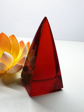 Load image into Gallery viewer, Red (Deep) Andara Crystal Nubian Pyramid 3in x 1.5in