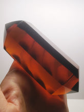 Load image into Gallery viewer, Amber Double Terminated Polished Andara Crystal Wand